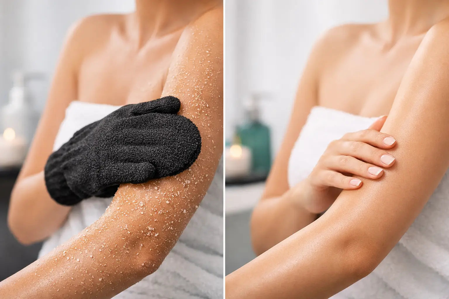 Exfoliating Glove Before and After Results