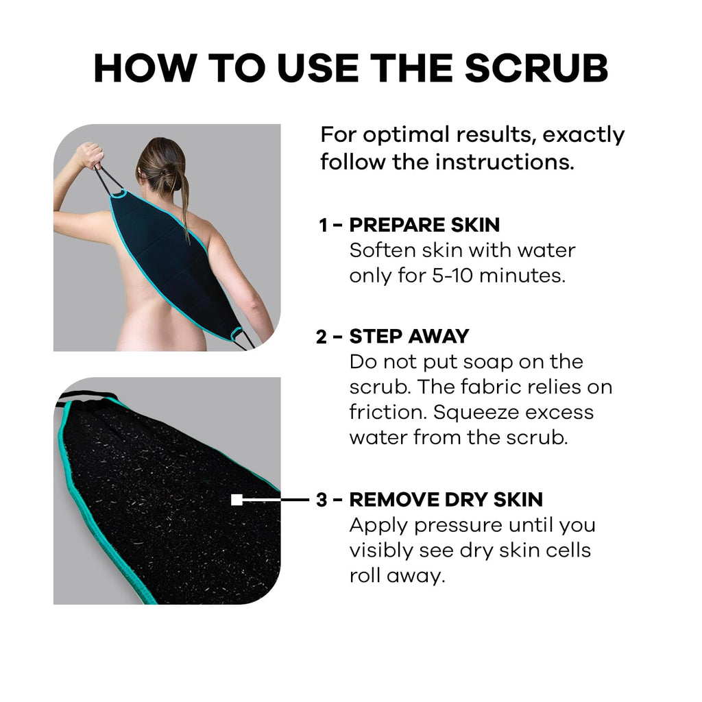 Dermasuri back scrubber helps lift away dead skin cells, treating back acne and leaving your skin smooth and refreshed.