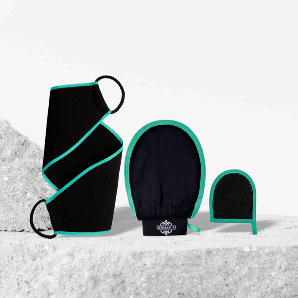 Dermasuri Body Scrub Glove Bundle | Full-Body Exfoliation Kit