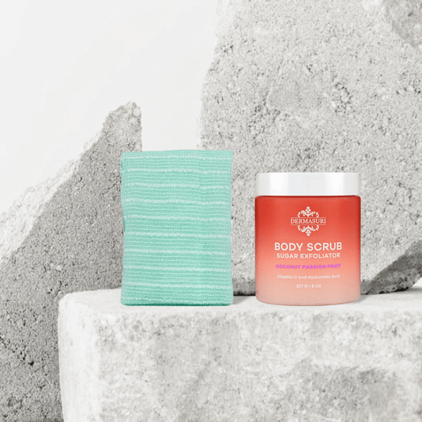 Daily Exfoliation - Japanese Shower Towel + Sugar Body Scrub