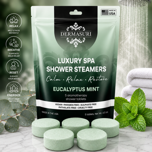 Eucalyptus Mint Shower Steamers for Relaxing Spa Showers | Dermasuri