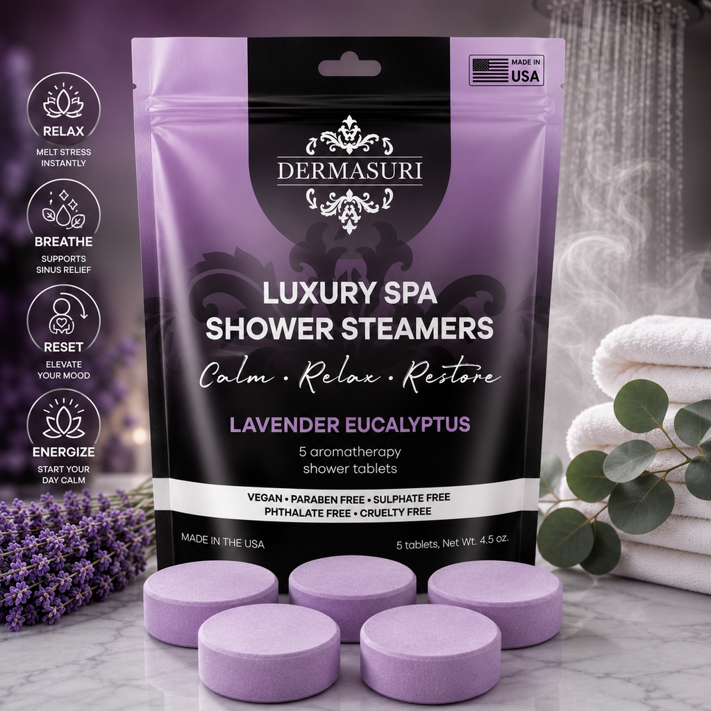 Lavender Eucalyptus Shower Steamers for Relaxation | Dermasuri