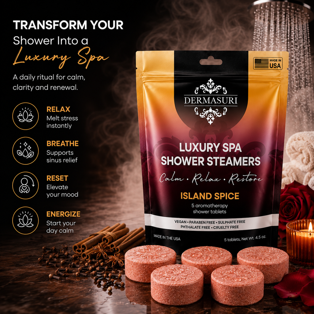 Island Spice Shower Steamers for an Energizing Shower | Dermasuri